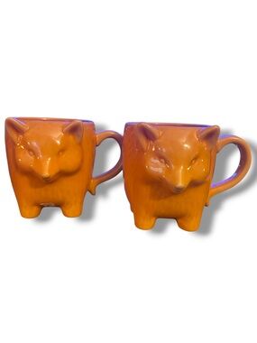 Food Network stoneware Fox mugs